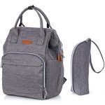 esonmus Diaper Bags Backpack Unisex Large Oxford Cloth Insulated Mommy Backpack Wear-Resistant Baby Clothes Diaper Nappy Milk Bottle Bag Travelling Backpack with Stroller Hooks-Grey